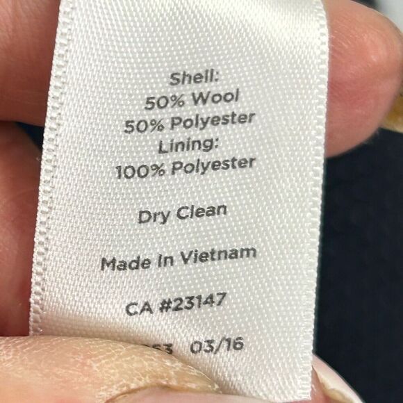 Talbots Blazer Navy Blue Wool Blend Polka Dot Jacket Blazer Size 12 - Picture 11 of 13